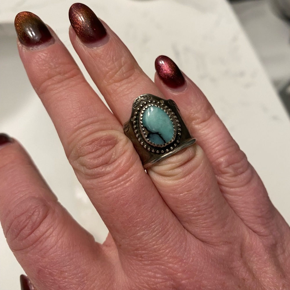 Turquoise Shield Ring - image 2